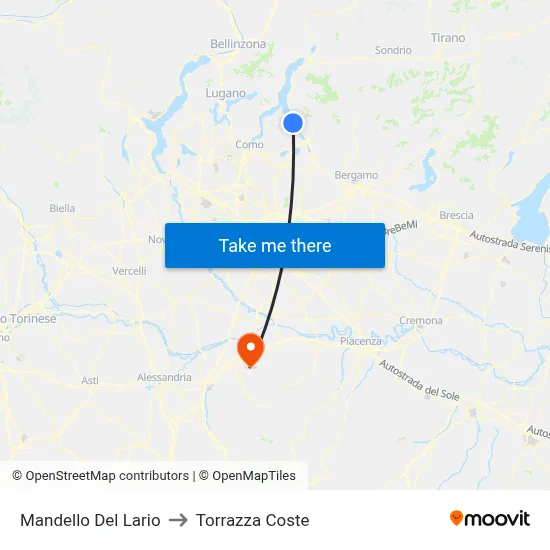 Mandello Del Lario to Torrazza Coste map