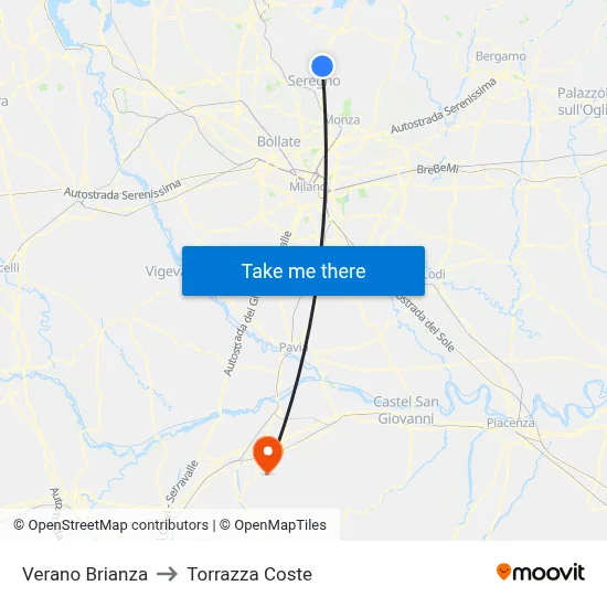 Verano Brianza to Torrazza Coste map
