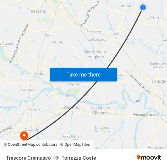 Trescore Cremasco to Torrazza Coste map