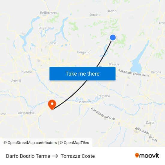 Darfo Boario Terme to Torrazza Coste map