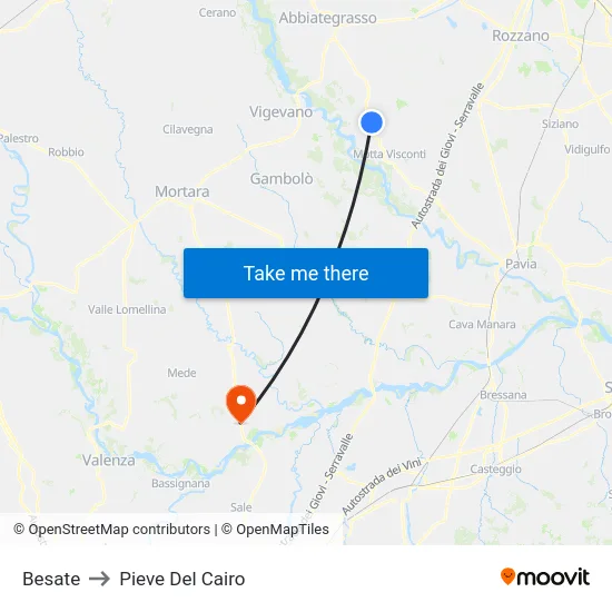 Besate to Pieve Del Cairo map