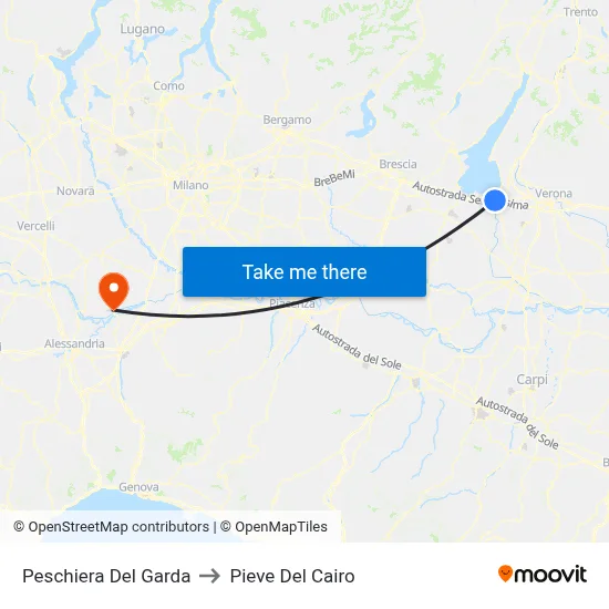 Peschiera Del Garda to Pieve Del Cairo map