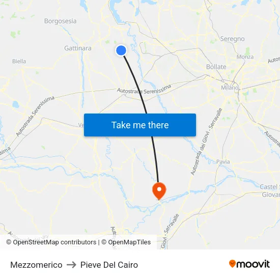 Mezzomerico to Pieve Del Cairo map