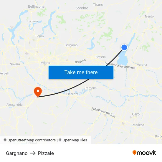 Gargnano to Pizzale map