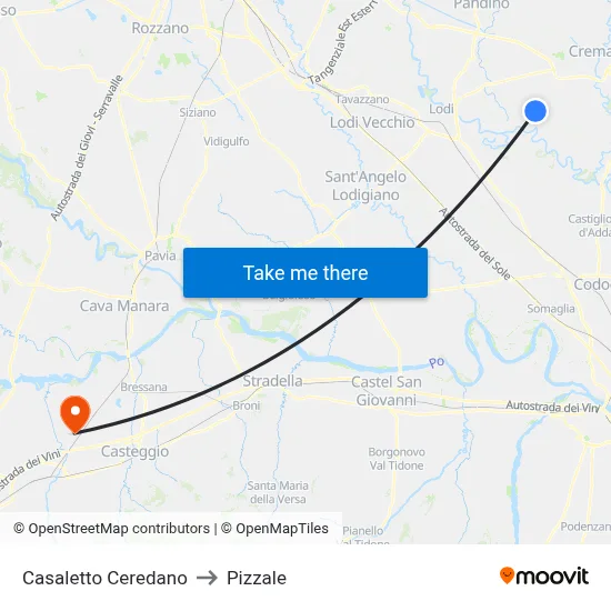 Casaletto Ceredano to Pizzale map