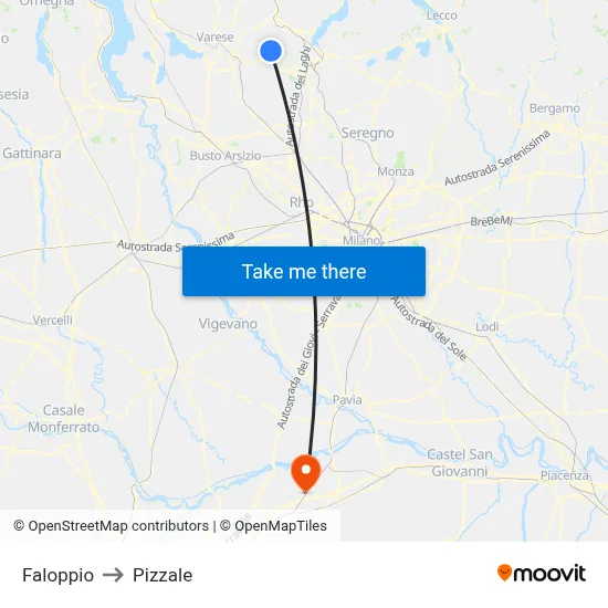 Faloppio to Pizzale map