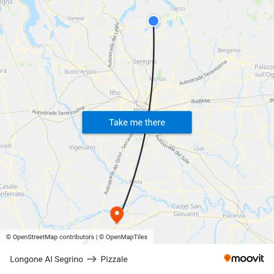 Longone Al Segrino to Pizzale map