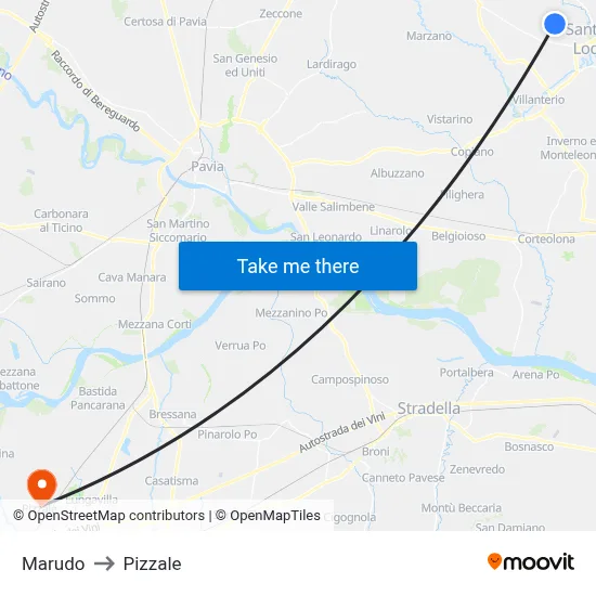 Marudo to Pizzale map