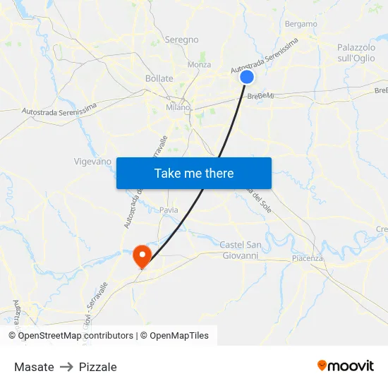 Masate to Pizzale map