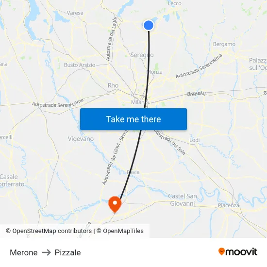 Merone to Pizzale map