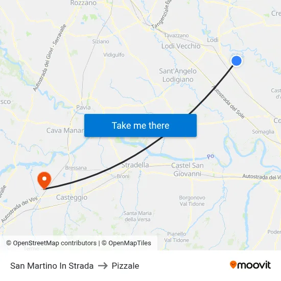 San Martino In Strada to Pizzale map