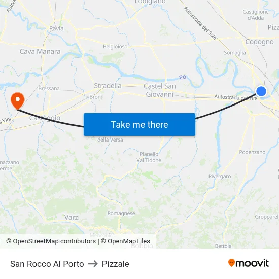 San Rocco Al Porto to Pizzale map