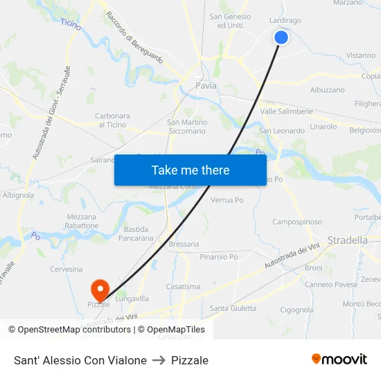 Sant'Alessio con Vialone to Pizzale map