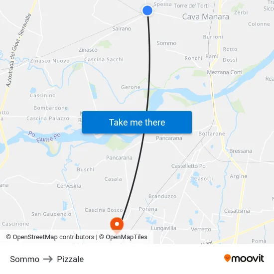 Sommo to Pizzale map