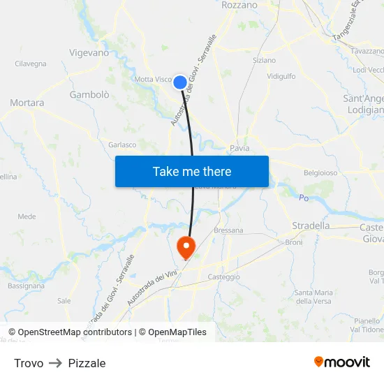 Trovo to Pizzale map