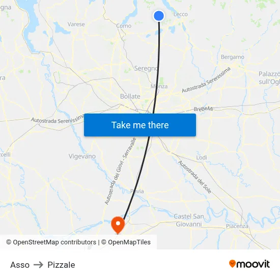 Asso to Pizzale map