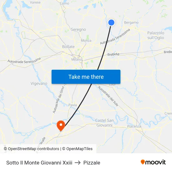 Sotto Il Monte Giovanni Xxiii to Pizzale map
