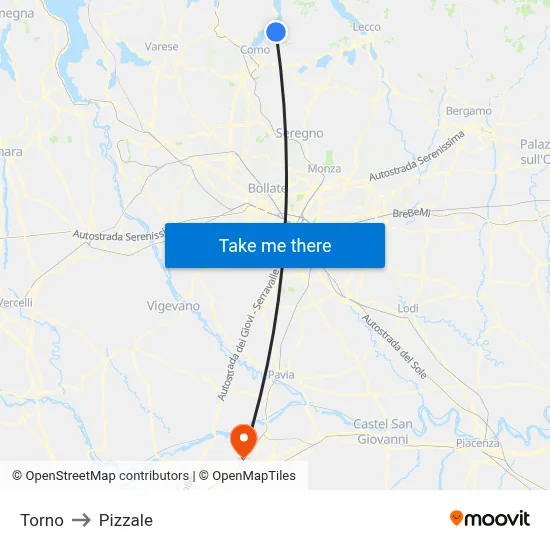 Torno to Pizzale map