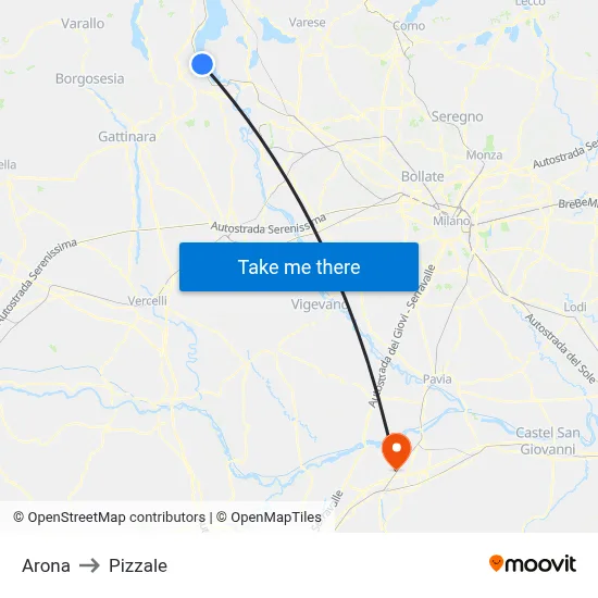 Arona to Pizzale map