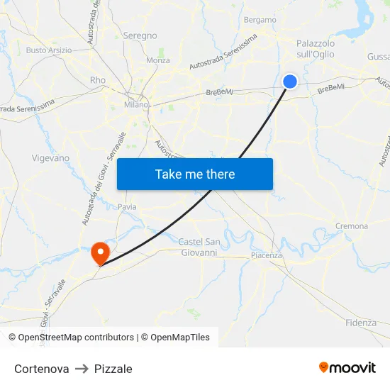 Cortenova to Pizzale map