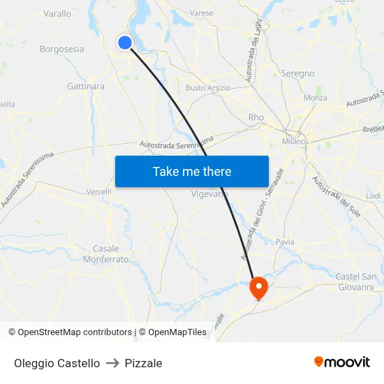 Oleggio Castello to Pizzale map