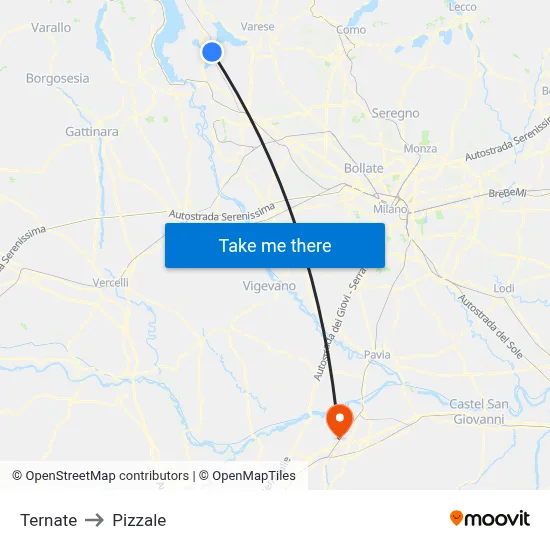 Ternate to Pizzale map
