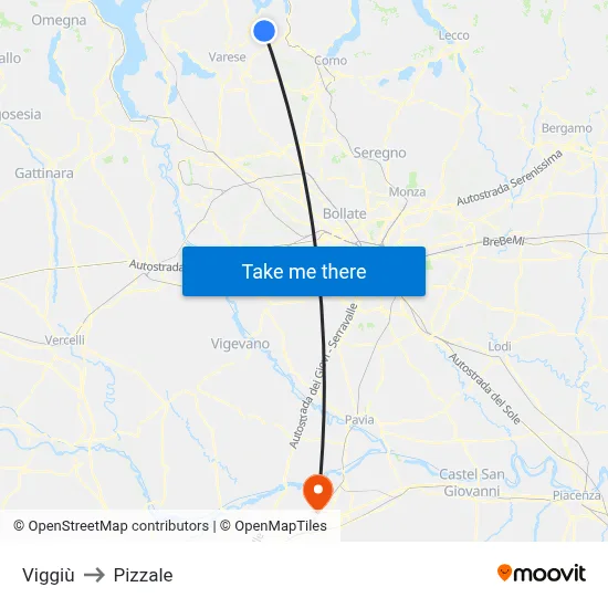 Viggiù to Pizzale map