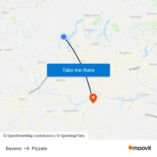 Baveno to Pizzale map