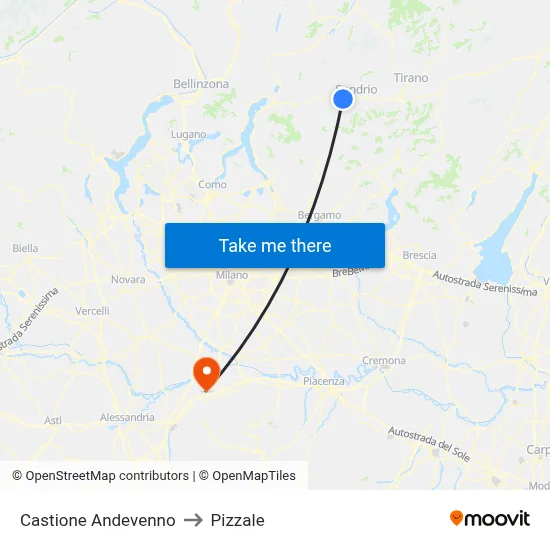 Castione Andevenno to Pizzale map
