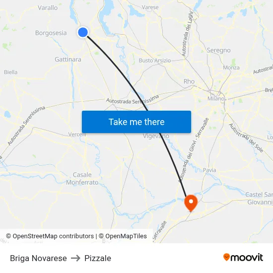 Briga Novarese to Pizzale map