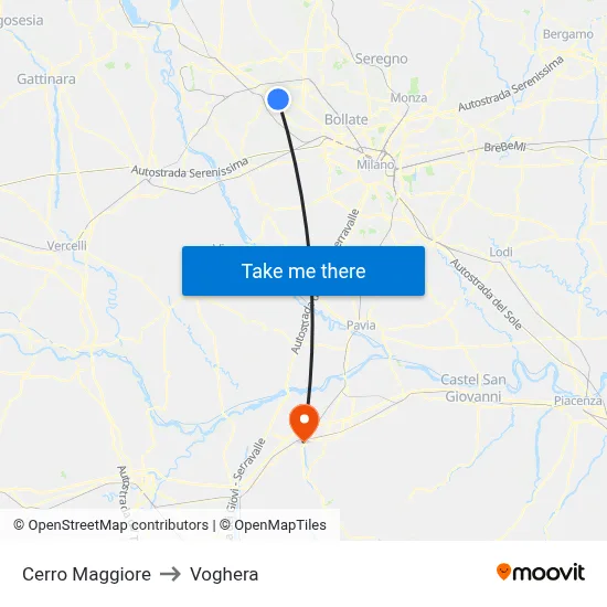 Cerro Maggiore to Voghera map