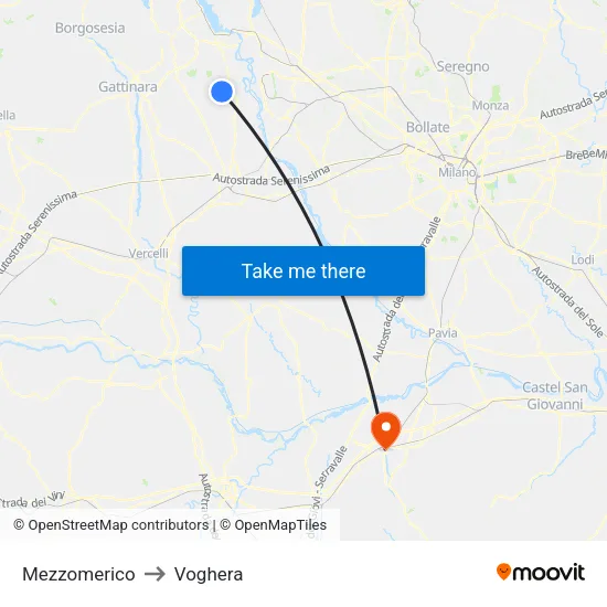 Mezzomerico to Voghera map