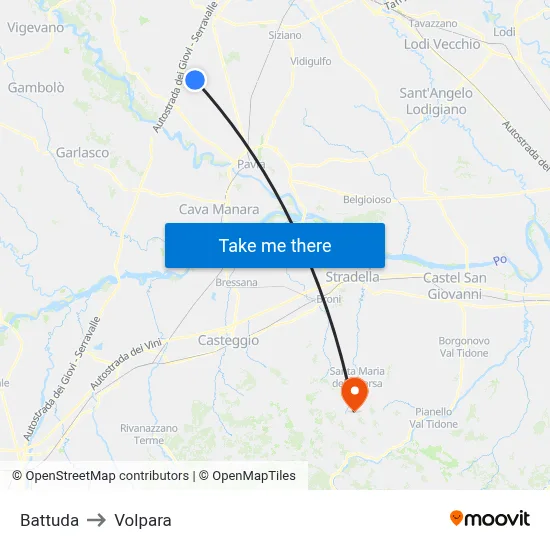 Battuda to Volpara map
