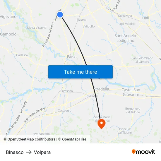 Binasco to Volpara map