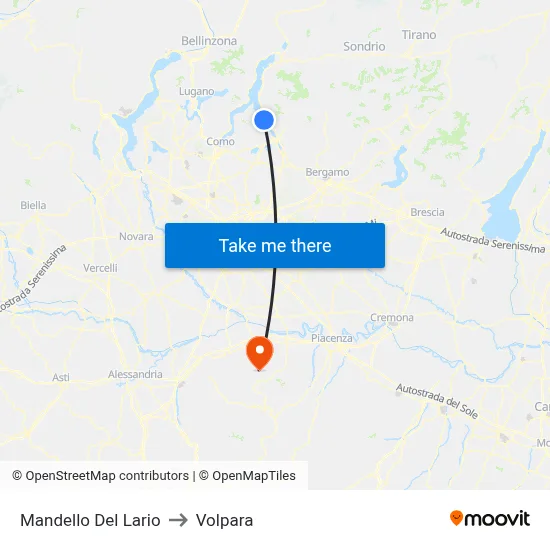 Mandello Del Lario to Volpara map