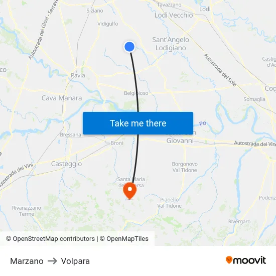 Marzano to Volpara map