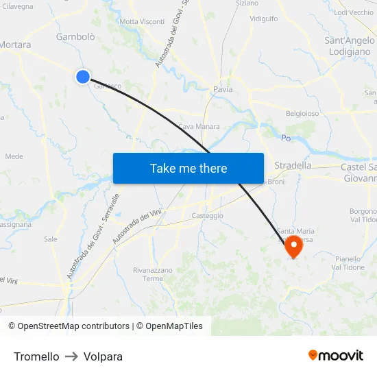 Tromello to Volpara map