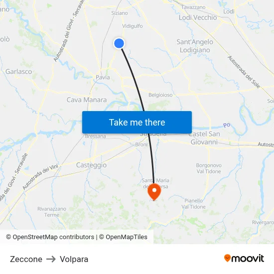 Zeccone to Volpara map