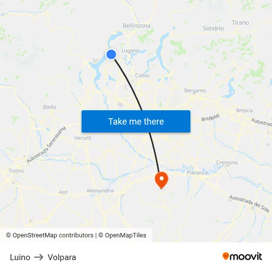 Luino to Volpara map
