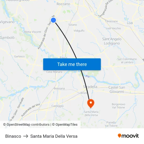 Binasco to Santa Maria Della Versa map