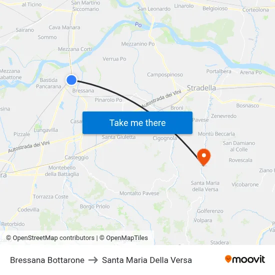 Bressana Bottarone to Santa Maria Della Versa map