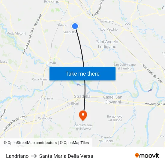 Landriano to Santa Maria Della Versa map