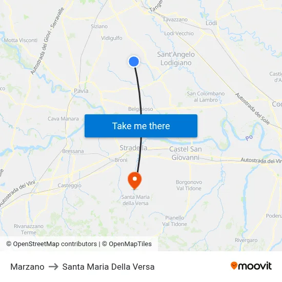 Marzano to Santa Maria Della Versa map