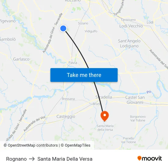 Rognano to Santa Maria Della Versa map