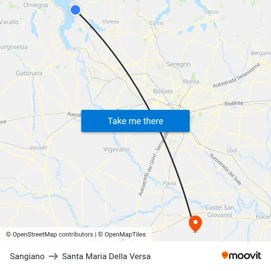 Sangiano to Santa Maria Della Versa map
