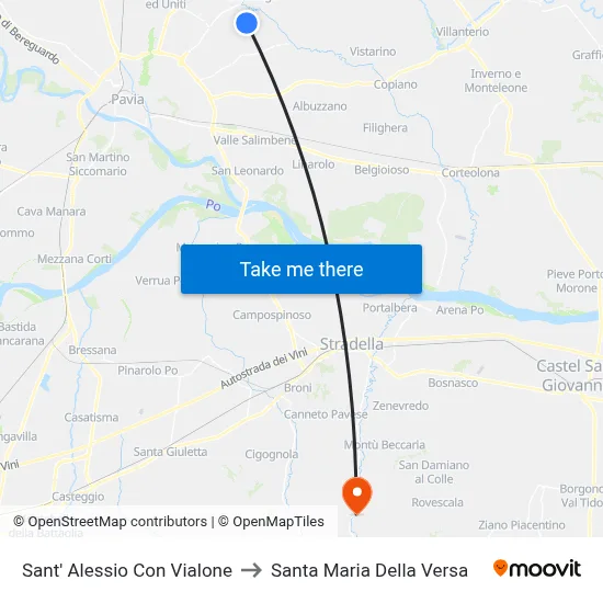 Sant' Alessio Con Vialone to Santa Maria Della Versa map