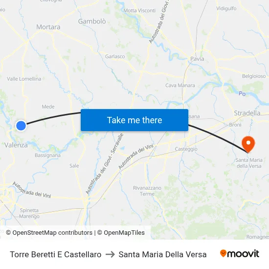 Torre Beretti e Castellaro to Santa Maria Della Versa map