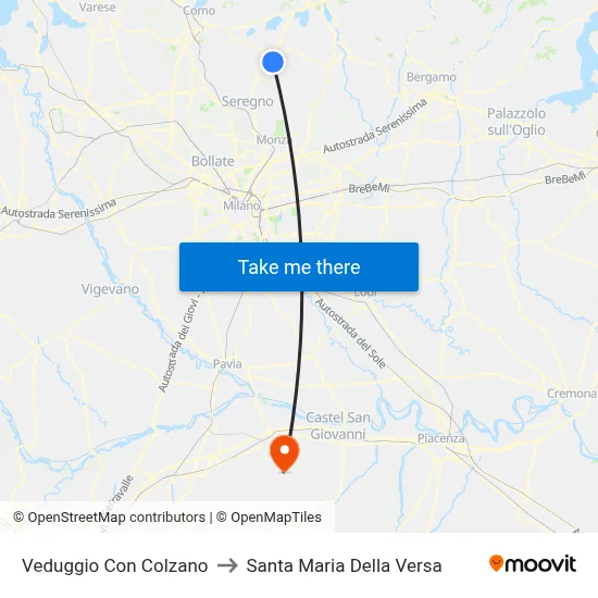Veduggio Con Colzano to Santa Maria Della Versa map