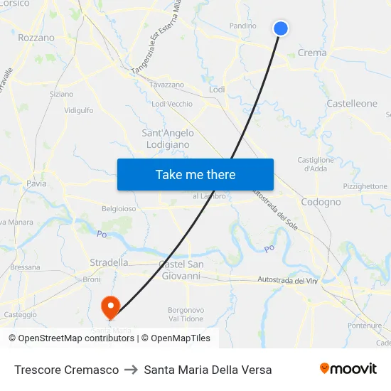 Trescore Cremasco to Santa Maria Della Versa map