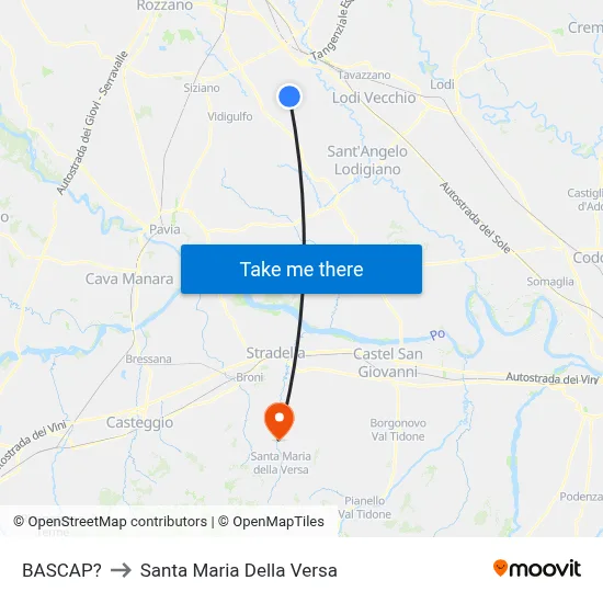 Bascap to Santa Maria Della Versa map